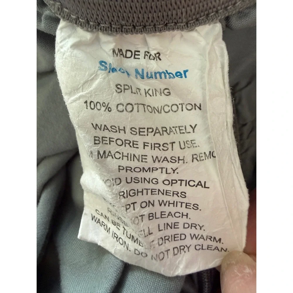 Sleep Number SmartFit Split King Fitted Sheet Sage Green 100%. Cotton EUC